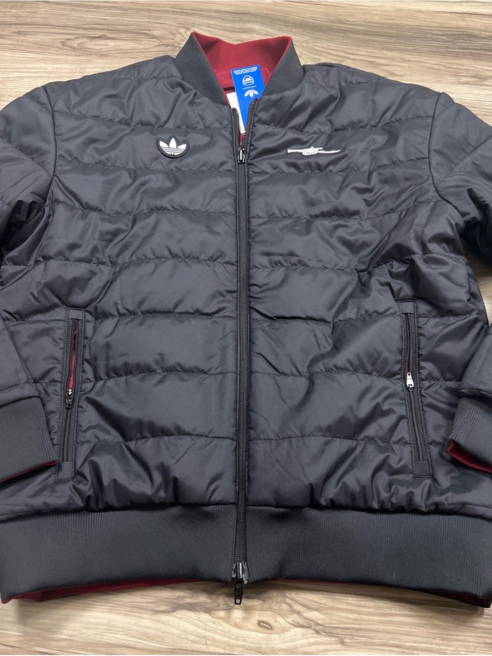 Adidas Originals Arsenal Terrace Icons Padded Reversible Jacket Men Medium $150 - Picture 7 of 12